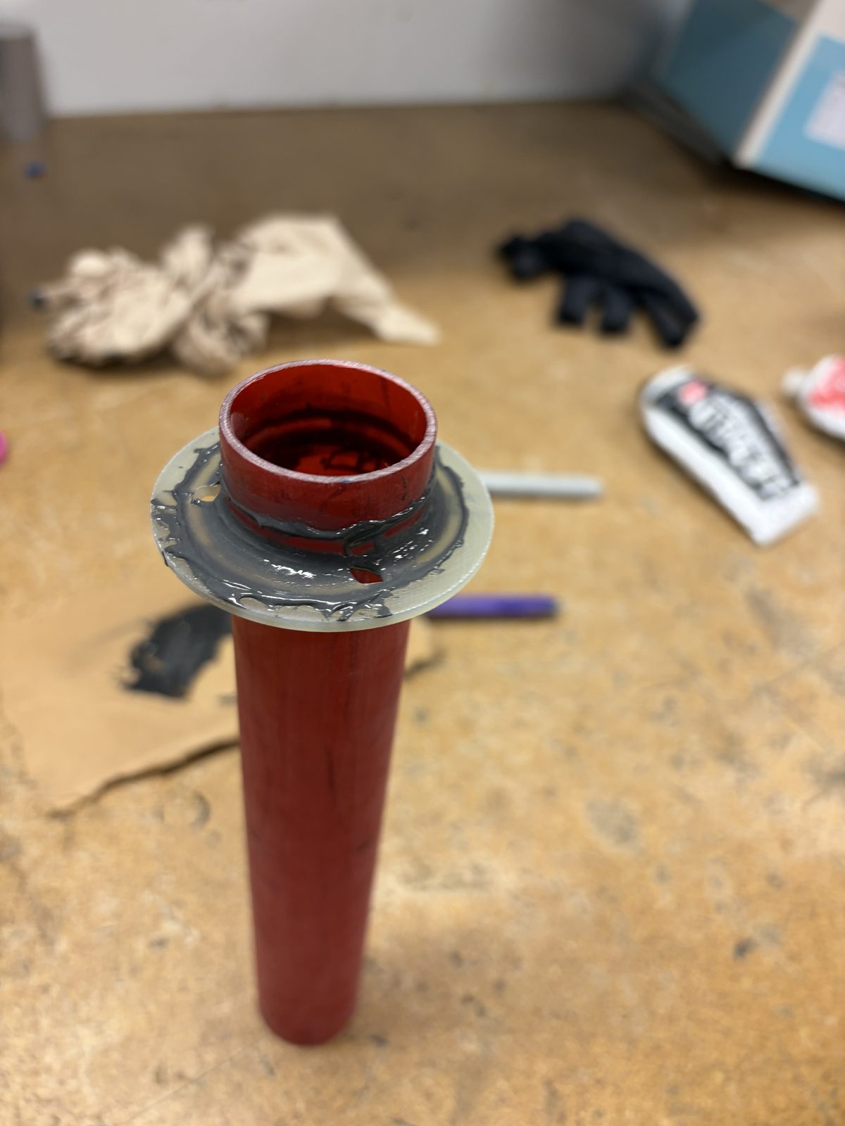 Motor mount tube with epoxied centering ring